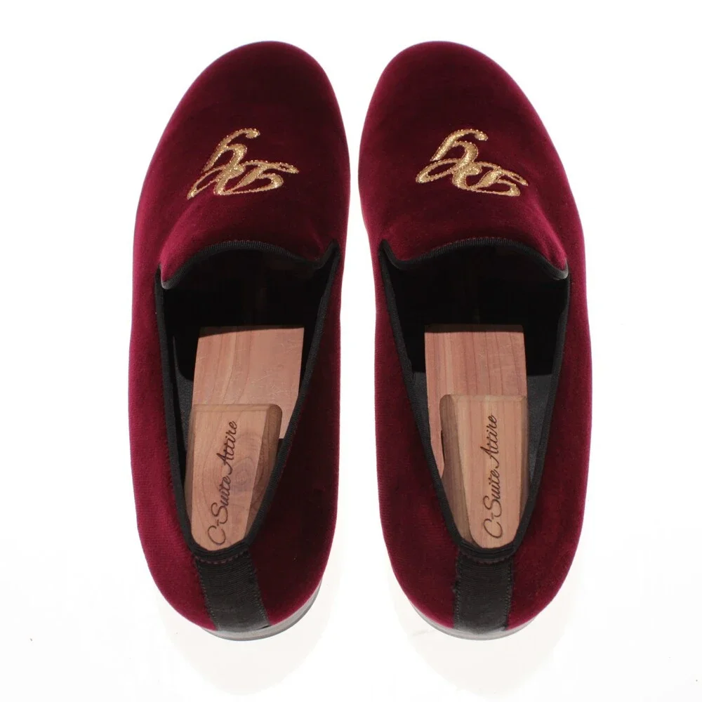Dolce&Gabbana NWB Slip On Loafers Size 9 US Burgundy Velvet Made in Italy